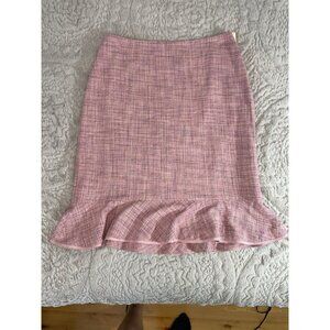 Amanda Smith Womens Skirt Lavender 100% Silk Ruffle Hem Floral Lined Size 10 NWT